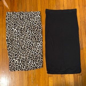 2 midi body con skirts